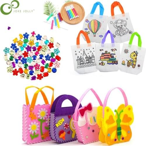 DIY Graffiti BagsHand Kindergarten Painting Materials Diamonds Craft Toys Children Handbags Puzzles Educational Toy WYW