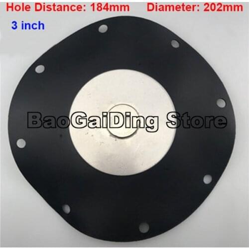 3" Inch Electromagnetic Pulse Valve Diaphragm DMF-Z-76S DMF-Y-76S Right Angle Diaphragm Hole Distance 184mm, Diameter 202mm
