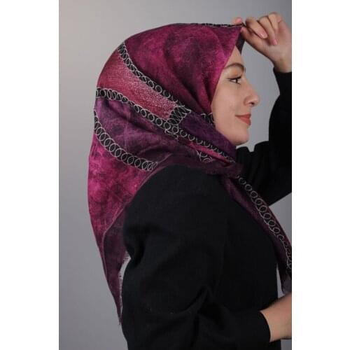 FOMARA SHİNE PATTERNED SILVERY LINEN SCARF-PATTERN-10-RENK-12