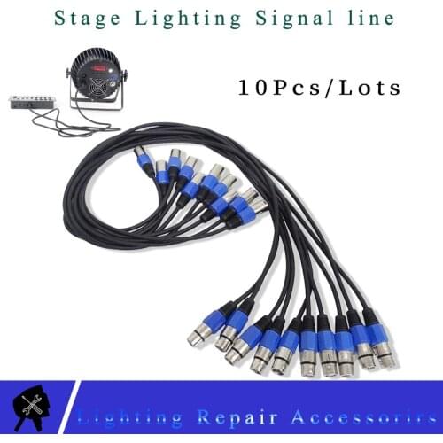 10Pcs/lot 3-PIN DMX Cable 1M/5M/10M/15M/20M DMX Signal Line Led Par Light Connection Cable For Stage Light DMX512 Controller