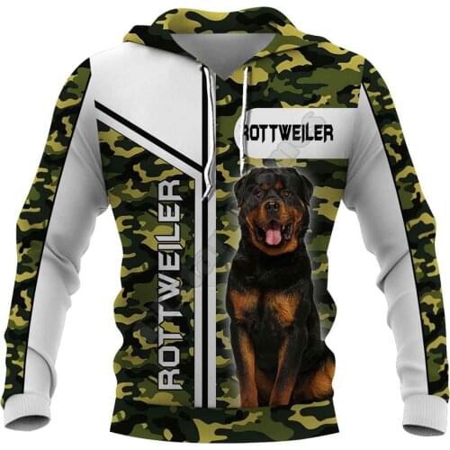 Camouflage Rottweiler 3D Hoodies Printed Pullover Men For Women Funny Animal Sweatshirts Fashion Cosplay Apparel Sweater 01