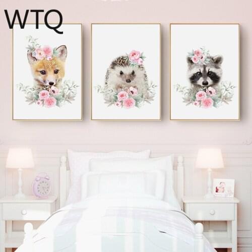 Canvas Painting Animal Elephant Giraffe Lion Flowers Poster and Printed Wall Art Wall Room Decoration Canvas Art Surprise Box