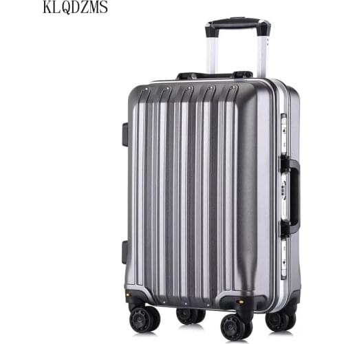 KLQDZMS 20/24inch NEW style pc rolling luggage high quality aluminum frame travel trolley suitcase on wheels