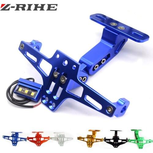 Motorcycle Adjustable Angle LED License Number Plate Frame Holder Bracket FOR Yamaha TMAX530 TMAX 500 YBR 125 XJ6 XJR1300