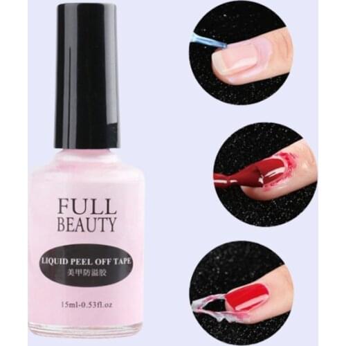 15ml Nail Polish Liquid Peel Off Tape Protective Glue Varnish Anti-overflow Latex Quick-drying Skin Care Nail Polish