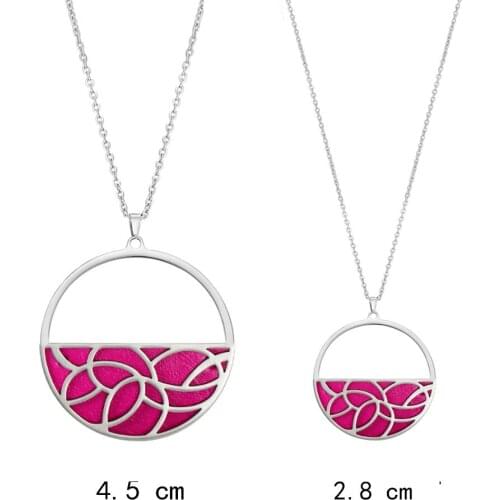 Legenstar Flower Pendant Necklace for Women Gift Reversible Leather femme bijoux Stainless Steel Jewelry Valentines Day Gift