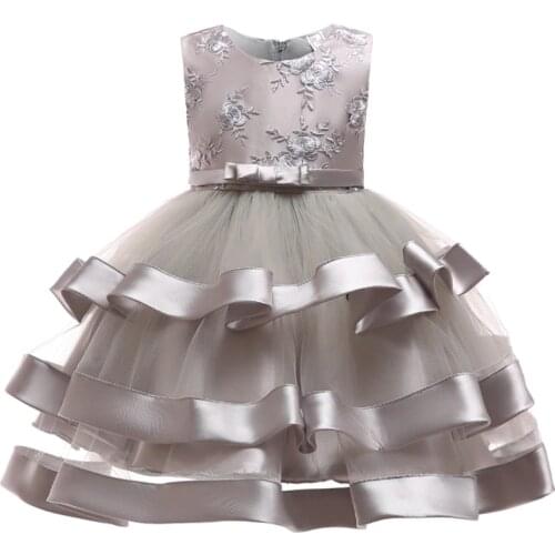 Summer childrens Embroidery Princess dress Child girl fringe wedding dress fluffy dress Party host mermaid dress 3-12yrs