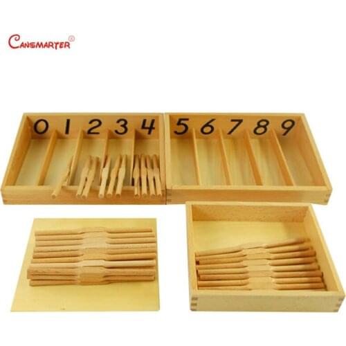 Wooden Montessori Materials Spindle Box Math Toys for Kids Professional Wooden Beech Numbers Training Educational Toys