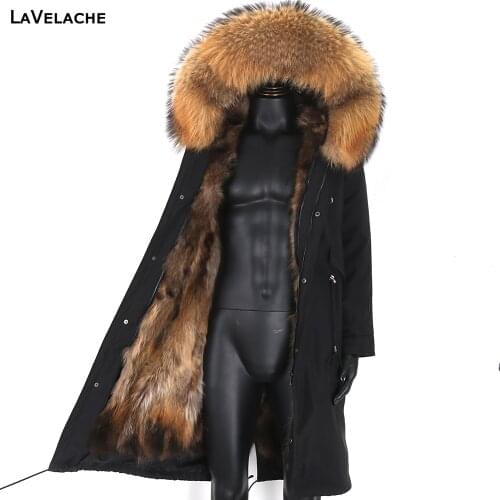 LaVelache Waterproof Winter Coat Men X-Long Parkas 7XL Real Fox Fur Liner Natural Raccoon Fur Collar Hood Thick Warm Male Jacket