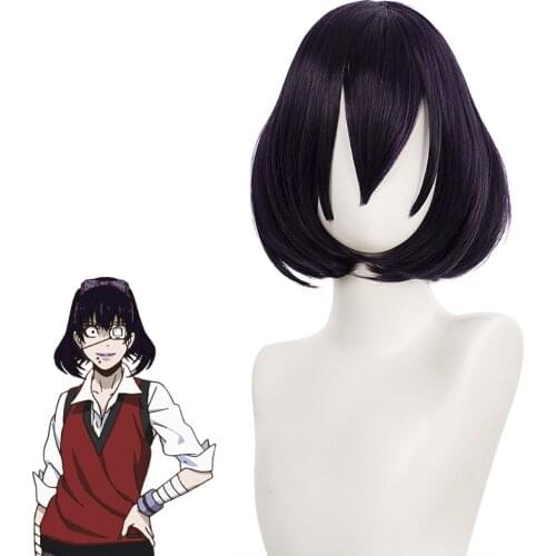 Kakegurui Compulsive Gambler Midari Ikishima Cosplay Wig Short Synthetic Hair Halloween Christmas Carnival Wigs No Accessories