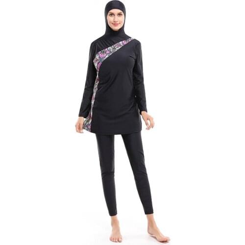 PEIFU Plus Size Muslim Swim Wear Burkinis Bathing Suit Beach Swimsuit Full Coverage Muslim Swimwear Islamic Women Modest Hijab