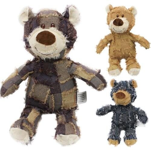 Squeaky Fun Dogs Animal Shape Toys Gift Set Stuffed Plush Cute Bear for Dogs Chew Squeaker Dog Training Toys