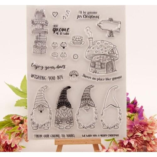 Santa Mushroom Room Transparent Clear Silicone Stamp Seal Cutting DIY Scrapbook Rubber Coloring Embossing Diary Decor Reusable