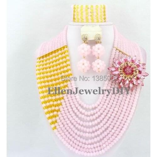 Luxury African Jewelry Sets African Crystal Beads Jewelry Set for Wedding W6932
