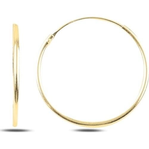 Silver 925 Sterling 25mm Simple Ring Earrings