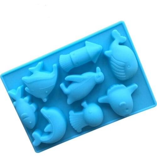 The Sea World Dolphin and Fish DIY Silicone Chocolate Mold Handmade Soap Mold LX1846
