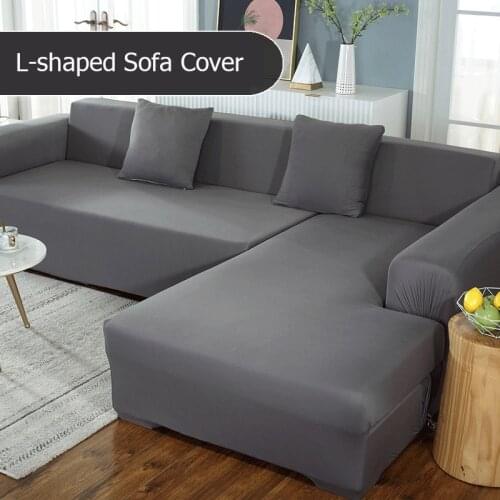 Corner Sofa Covers for Living Room Elastic Spandex Slipcovers Couch Cover All-inclusive L-shaped Stretch Milk Fabric Sofa Towel