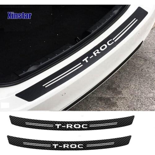 Carbon Fiber Car Rear Bumper Protection Sticker For Volkswagen TROC T-ROC