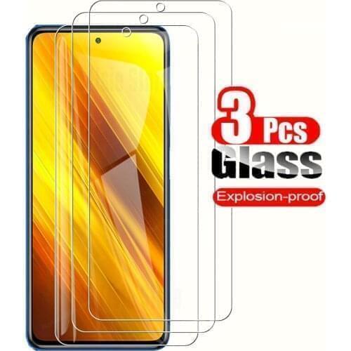 3 PCS Tempered glass for Xiaomi Poco X3 NFC GT F3 M3 M2 Pro screen protector for Mi 10T 10 lite pro 9t protective glass film
