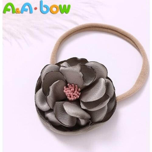 Solid Color Hair Band Long Ribbon Ponytail Hair Tie Girl Baby Super Soft Head Flower Three-dimensional Rose Flower Hair Tie