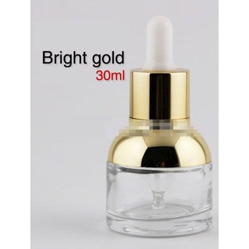 100pcs 30ml Sub Refillable Bottles Wholesale High Quality Essential Oil Face Serum Toner Own Logo Travel Pack Gold/Silver