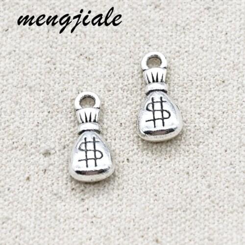 20pcs Vintage Tibetan Silver color Sack Of Money Dollars Charms Antique Making Pendant fit DIY Handmade Jewelry 20*9mm