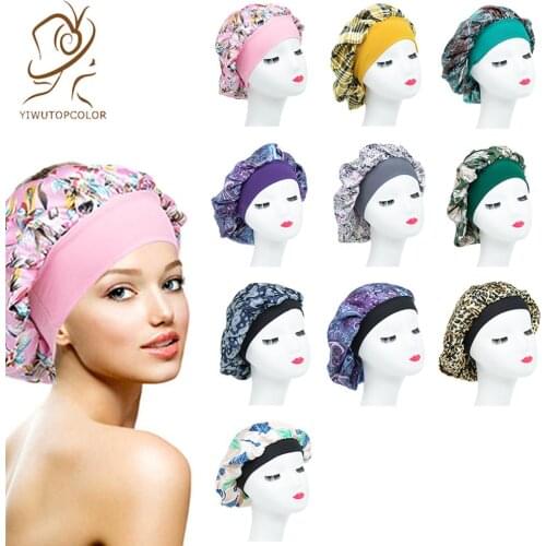 2020 fashion satin night sleep bonnets care headwear sleeping cap for adult adjustable braethable desinger set head wrap bandana