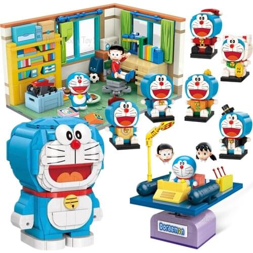 2021 Nobita Doraemons room assembly time machine model building blocks DIY kit brick classic set childrens toy gift