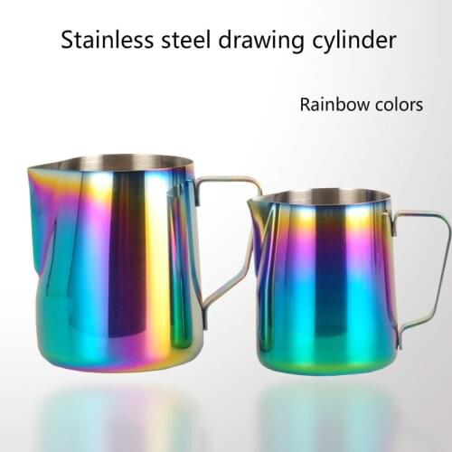 350ml Stainless Steel Garland Cup Cake Pull Flower Cylinder Sub 600ml Milk Cup Mug Hit The Teat Cups Fancy Coffee Bar Tools