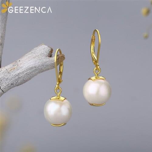 925 Sterling Silver Natural Pearl Jewelry Set For Women Drop Earrings Necklace Korea Trendy Fine Jewel New Year Christmas Gift