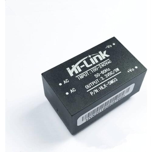 Free shipping 5 pcs/lot HLK-5M03 220V to 3.3V 5W mini power supply module intelligent household switching AC DC transformer