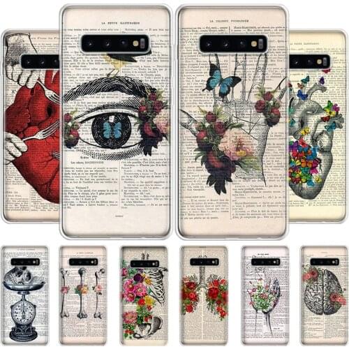 Book Print Wall art human tissue heart bone Phone Case For Samsung Galaxy A 01 6 7 8 9 10 20 40 50 5170 71 M30 S E PLUS Cover S