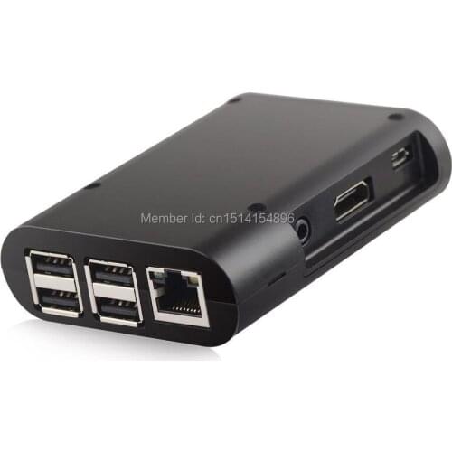Black ABS Protective Enclosure Case Box For Computer Raspberry Pi 2 Model B(B Plus)
