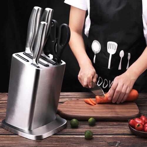 Stainless Steel Knife Stand Holder For Kitchen Cooking Knife Holder Stand Anti-Slip Bar Cutting Scissors Knife Block Kitchenware