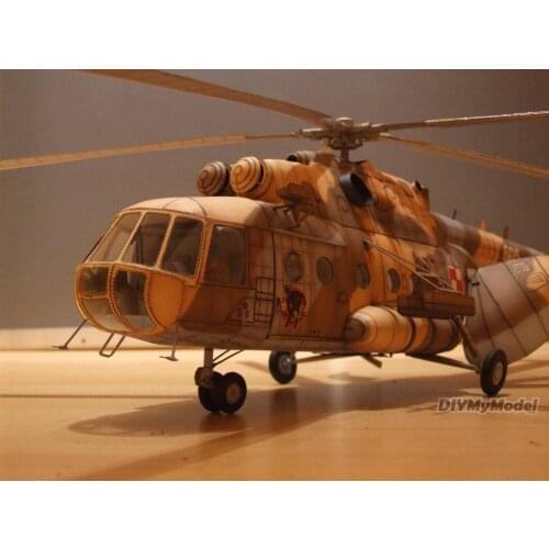DIYMyModeI1:33 Scale Mil Mi-17 Russian Transport Helicopter DIY Handcraft Paper Model Kit Puzzles Handmade Toy DIY