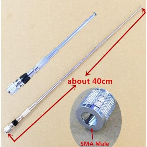 Stainless FlexibleTelescope Sma Male antenna UHF 400-470mhz for Yaesu,Linton,Tonfa,etc walkie talkie two way radio