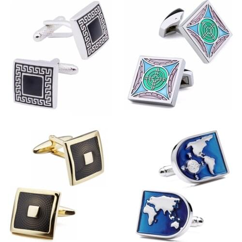 HAWSON 4 Pairs of Cufflinks Set Fashion Enamel Cufflinks for Mens Wedding Shirt Best Suit Accessories Promotion Best Jewelry