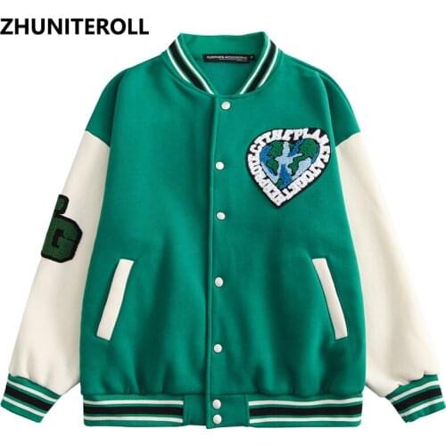 Fashion Towel Embroidery Block Jacket Men Harajuku Patchwork Bomber Baseball Coats Streetwear High Street Couple Tops Clothing