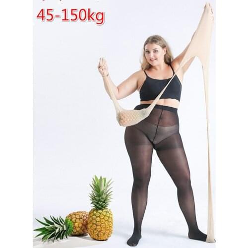 Max 150KG Plus Size Women Anti Hook stockings and Leggings High Waisted Super Elastic Velvet Ultra Thin Pantyhose Big Lingerie