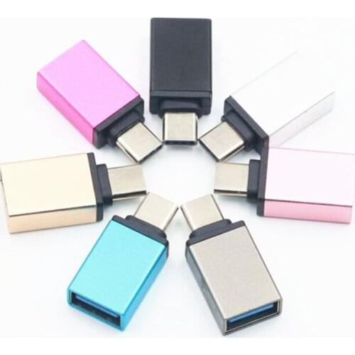 500pcs Metal USB 3.1 Type C OTG Adapter Male to USB 3.0 A Female Converter Adapter OTG Function for Macbook Google Chromebook