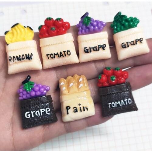 7pcs Dollhouse Miniature Food Simulation Sacks Fruits or Vegetables for BJD Blyth Barbies Doll House Kitchen Food Accessories