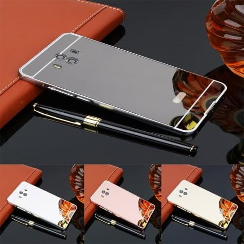 Fashion Luxury Rose Gold Mirror Cases For Huawei Mate 10 Alumimum Metal Frame shell Back Cover for Huawei Mate10 5.9"