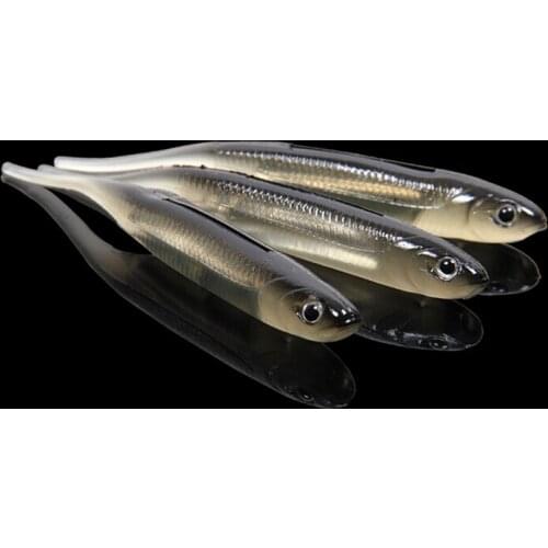 9Pcs/Lot Trulinoya Fishing Soft Lure 100mm/6.2g Fish Shaped Soft Bait with Embedded Reflective Foil Fishing Tackle