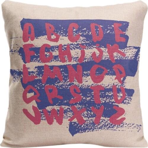 Alphabet Design Printing Cushion Covers Childrens Room Pillowcases Perfect Gift By Lvsure For Sofa Pre-School Education