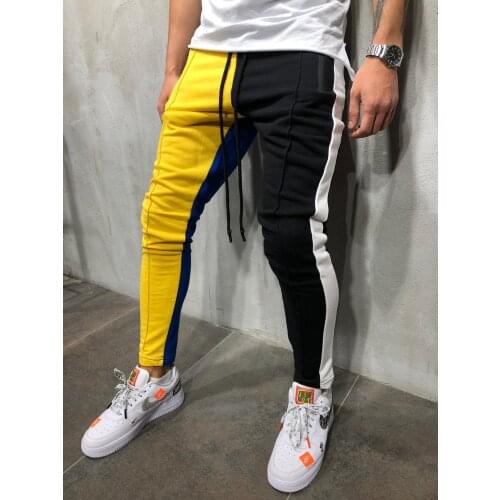 2020 New Fashion Men Tracksuit Sport Pants New Panelled Long Trousers Fitness Workout Joggers Long Pencil Sweatpants A629