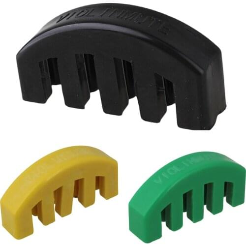 New 4/4 Violin Rubber Practice Mute Ultra Black/yellow/green