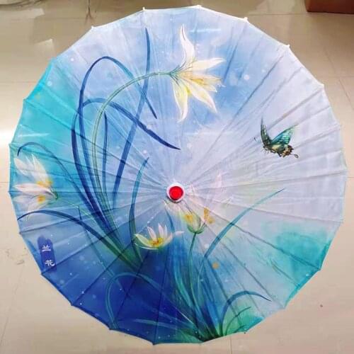 New Chinese Umbrella Rain Women Decor Vintage Lotus Umbrella Dance Prop Umbrella Intangible Cultural Parasol