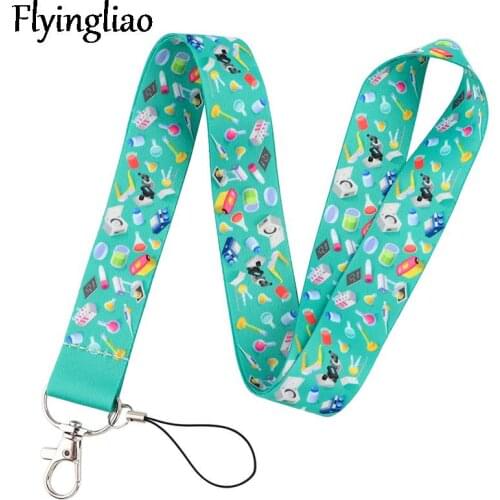 Chemical Knowledge Lanyard Keys Phone Holder Funny Neck Strap With Keyring ID Card DIY Animal webbings ribbons Hang Rope