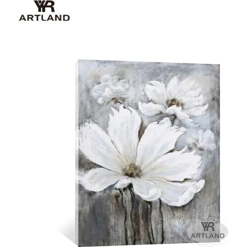 Modern beautiful pictures of flowers wall decoration Hand drawn canvas oil painting art poster for living room bedroom entrance