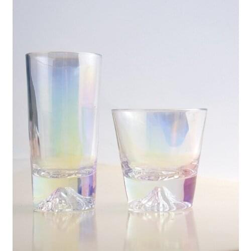 Japanese ins Colorful Glass Cup Creative-Snow Mountain Glass Water Cup Home Whiskey Beer Glass Transparent Glass Tea Cup